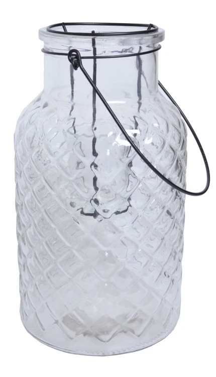 LAMPION SZKLANY WYSOKI 14X26CM