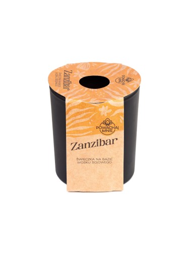 NATURALNA ŚWIECA SOJOWO-KOKOSOWA O ZAPACHU ZANZIBAR 130ML CZARNA
