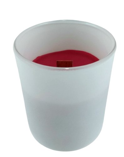 NATURALNA ŚWIECA SOJOWO-KOKOSOWA O ZAPACHU RUBY CHOCOLATE 130ML BIAŁA