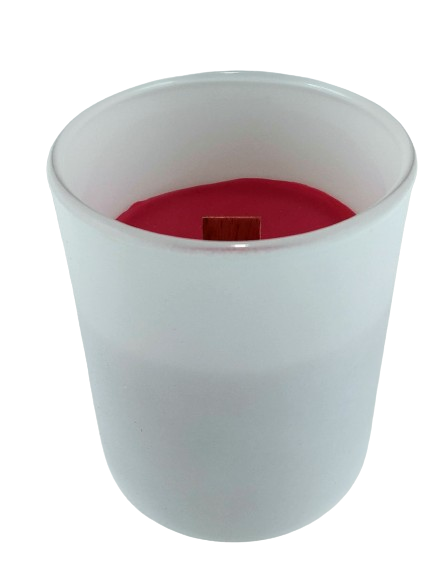NATURALNA ŚWIECA SOJOWO-KOKOSOWA O ZAPACHU RUBY CHOCOLATE 130ML BIAŁA