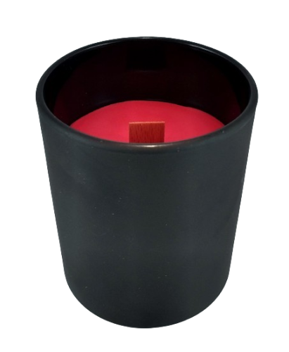 NATURALNA ŚWIECA SOJOWO-KOKOSOWA O ZAPACHU RUBY CHOCOLATE 130ML CZARNA