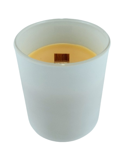 NATURALNA ŚWIECA SOJOWO-KOKOSOWA O ZAPACHU CARAMEL KARMEL 130ML BIAŁA