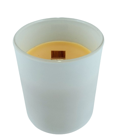 NATURALNA ŚWIECA SOJOWO-KOKOSOWA O ZAPACHU CARAMEL KARMEL 130ML BIAŁA
