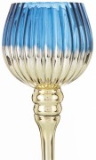 KIELICH SZKLANY NIEBIESKO-ZŁOTY 30CM