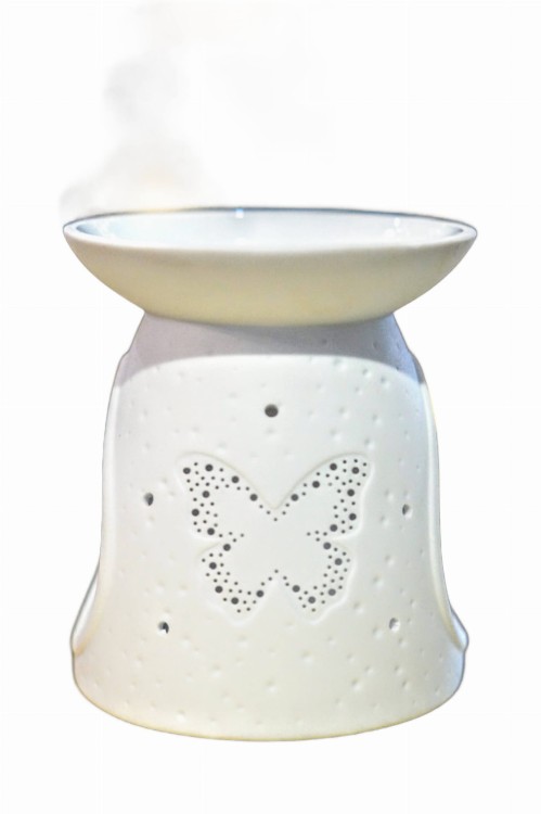 DOMEK NA OLEJEK PORCELANOWY Z MOTYLKIEM