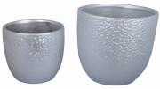 DONICZKA SREBRNA MATOWA MAŁA 13,5X13,5X12,5CM