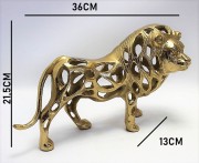 FIGURKA LEW METALOWY ZŁOTY 21,5X36X13 CM