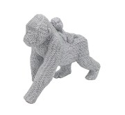 FIGURKA GORYL MAŁPA SREBRNA 25x13x20cm