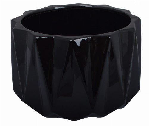 DONICZKA/OSŁONKA CERAMICZNA CZARNA 18,5X18,5X13CM