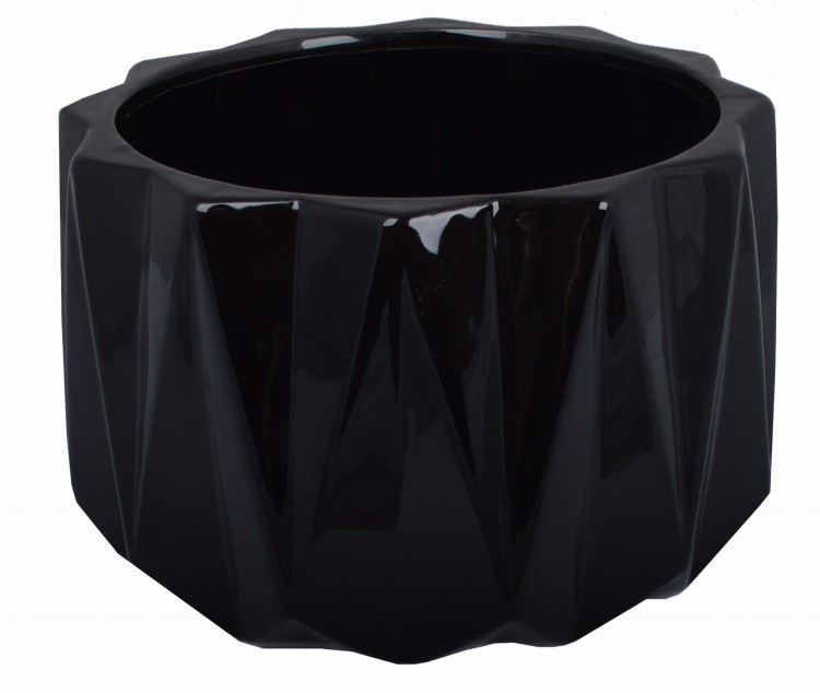 DONICZKA/OSŁONKA CERAMICZNA CZARNA 18,5X18,5X13CM