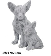 FIGURKA CHIHUAHUA SREBRNA 19x17x25cm