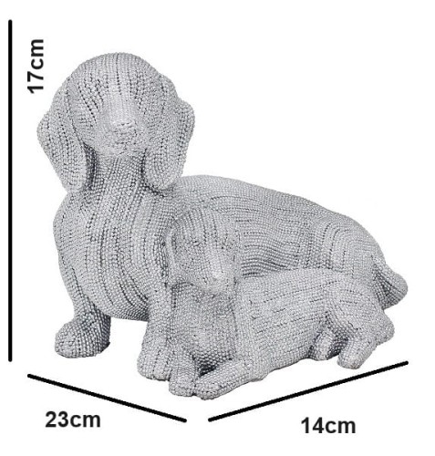 FIGURKA JAMNIK SREBRNA 23x14x17cm