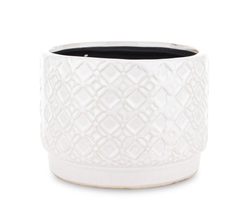 OSŁONKA CERAMICZNA BIAŁA PRZECIERANA 10,5x14,5x14,5