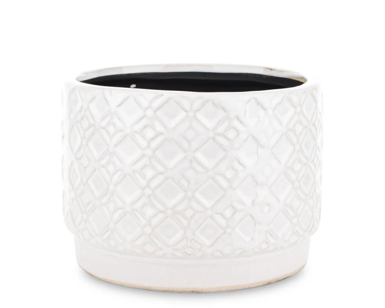 OSŁONKA CERAMICZNA BIAŁA PRZECIERANA 10,5x14,5x14,5