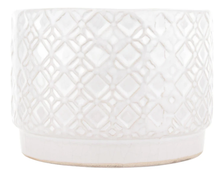 OSŁONKA CERAMICZNA BIAŁA PRZECIERANA 10,5x14,5x14,5