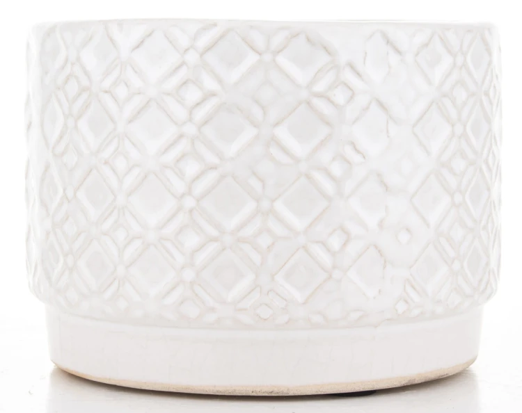 OSŁONKA CERAMICZNA BIAŁA PRZECIERANA 10,5x14,5x14,5