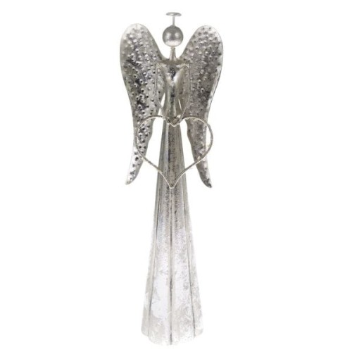 ANIOŁ METALOWY ZE ŚWIATŁEM LED 13X45X11CM