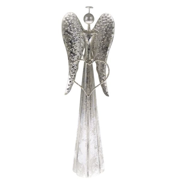 ANIOŁ METALOWY ZE ŚWIATŁEM LED 13X45X11CM