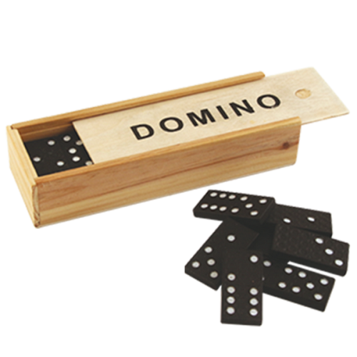 GRA DOMINO W PUDEŁKU DREWNIANYM