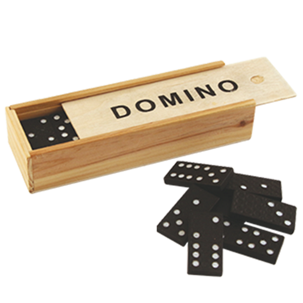 GRA DOMINO W PUDEŁKU DREWNIANYM