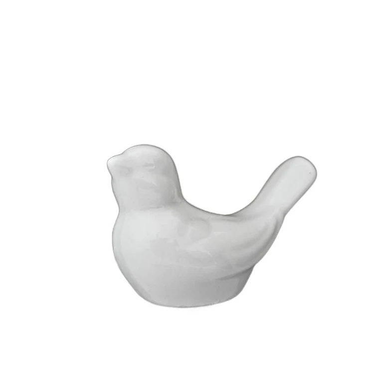 FIGURKA BIAŁY PTAK CERAMICZNY 7 CM