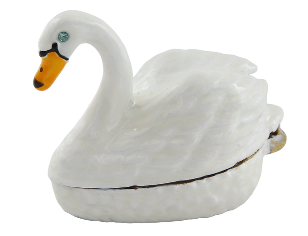 ELEGANCKA SZKATUŁKA PUDEŁKO ŁABĘDŹ