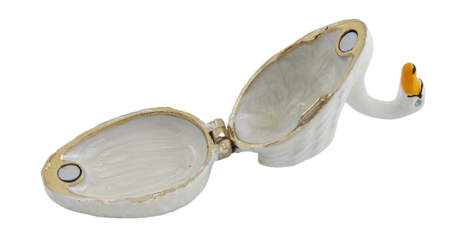 ELEGANCKA SZKATUŁKA PUDEŁKO ŁABĘDŹ