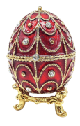 ELEGANCKA SZKATUŁKA JAJKO FABERGE ZARĘCZYNY