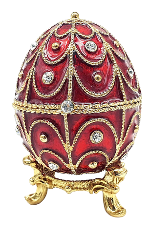ELEGANCKA SZKATUŁKA JAJKO FABERGE ZARĘCZYNY