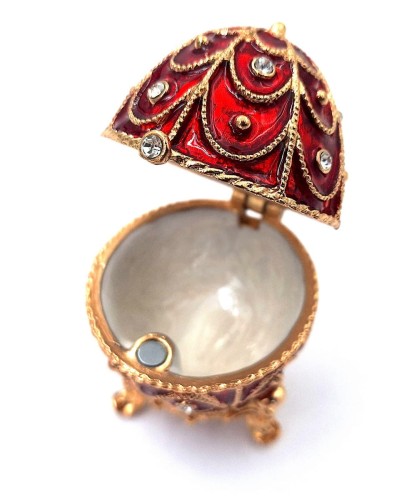 ELEGANCKA SZKATUŁKA JAJKO FABERGE ZARĘCZYNY
