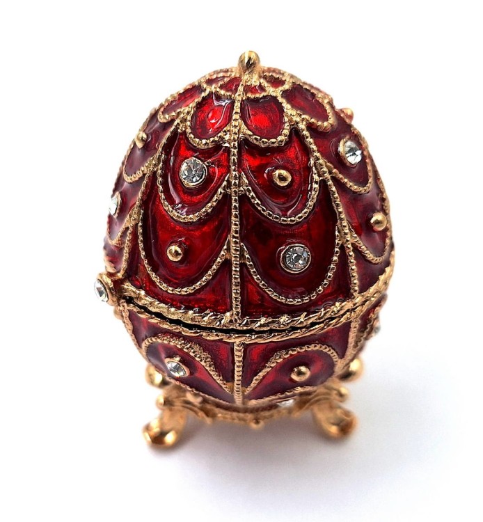 ELEGANCKA SZKATUŁKA JAJKO FABERGE ZARĘCZYNY