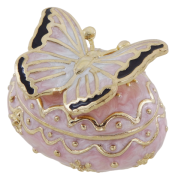 ELEGANCKA SZKATUŁKA PUDEŁKO MOTYL ZARĘCZYNY