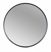 LUSTRO OKRĄGŁE Z METALOWĄ CZARNĄ RAMĄ FI40CM