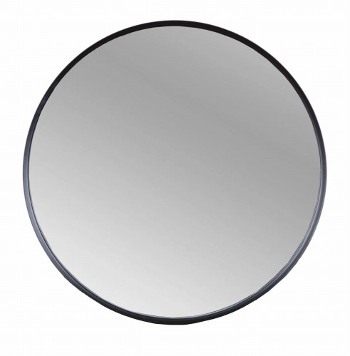 LUSTRO OKRĄGŁE Z METALOWĄ CZARNĄ RAMĄ FI40CM