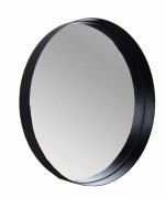 LUSTRO OKRĄGŁE Z METALOWĄ CZARNĄ RAMĄ FI40CM