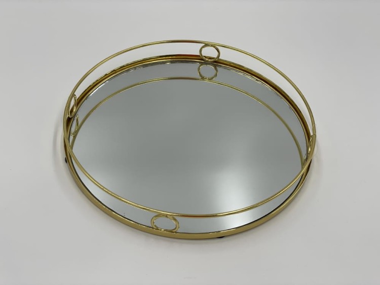 PATERA LUSTRZANA TACA ZŁOTA 27,5X3,5CM