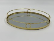 PATERA LUSTRZANA TACA ZŁOTA 27,5X3,5CM