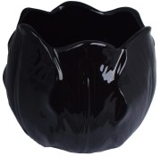 DONICA OSŁONKA CERAMICZNA KWIAT CZARNA13X13X12CM