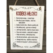 TABLICZKA DREWNIANA KODEKS MIŁOŚCI