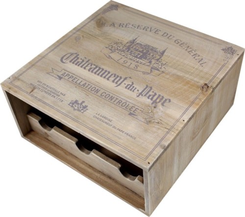 POSTARZANY DREWNIANY STOJAK NA WINO 13x27x21CM