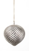 BOMBKA DEKORACJA WISZĄCA SREBRNA 13x11x11CM