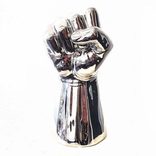 FIGURKA CERAMICZNA PIĘŚĆ SILVER 29CM