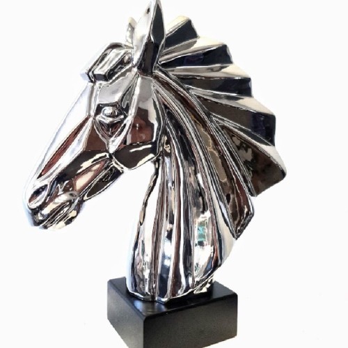 FIGURKA CERAMICZNA POPIERSIE KOŃ SILVER 36,5 CM