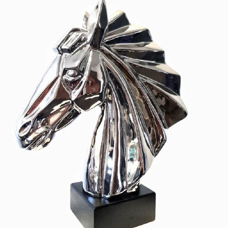 FIGURKA CERAMICZNA POPIERSIE KOŃ SILVER 36,5 CM