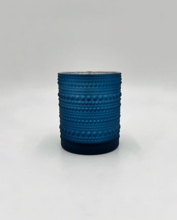 LAMPION/OSŁONKA DEKORACYJNA NIEBIESKI MAT 11,5CM
