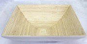 TACKA MISA BAMBUS KWADRAT BIAŁA 25X25X8CM