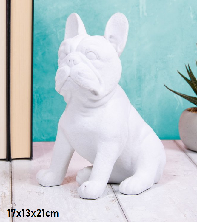 FIGURKA BULDOG FRANCUSKI BIAŁY