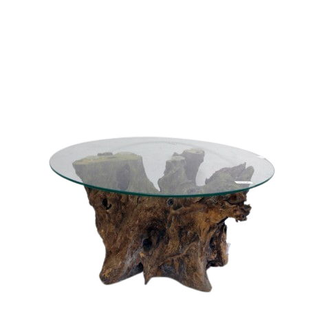 STOLIK KAWOWY OKRĄGŁY SZKLANY STÓŁ MAŁY NOWOCZESNY - H27,5CM FI 50CM