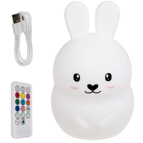 LAMPKA NOCNA RGB Z PILOTEM -  KRÓLIK