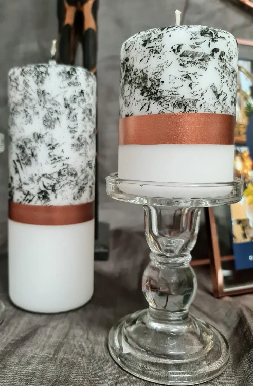 ŚWIECA PIEŃKOWA 100/70 COPPER BELT LAKIER MAT BIAŁA